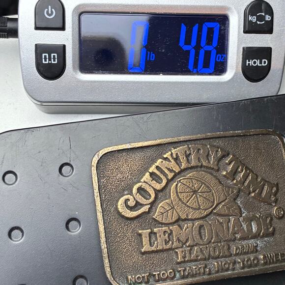 Country Time Lemonade Flavor NOT TO TART, NOT TO SWEET Advertising Belt Buckle - Picture 4 of 4